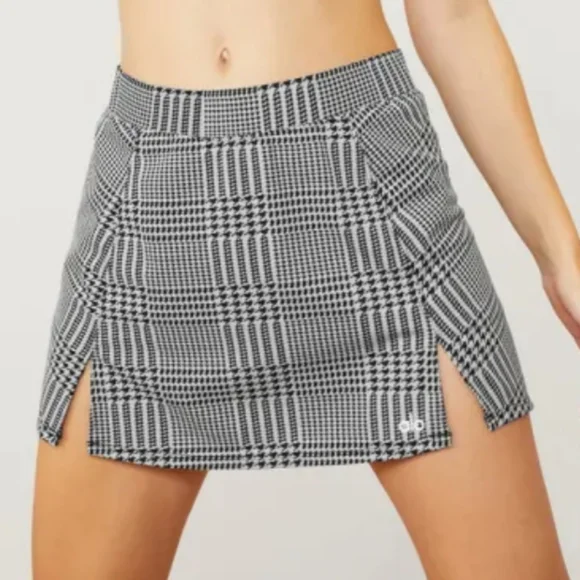Alo Jacquard Glenplaid Tennis Skirt - Picture 1 of 6